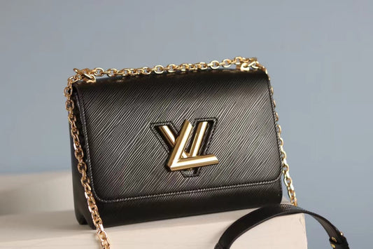 LV Twist MM Epi Black For Women,  Shoulder And Crossbody Bags 9.4in/23cm LV