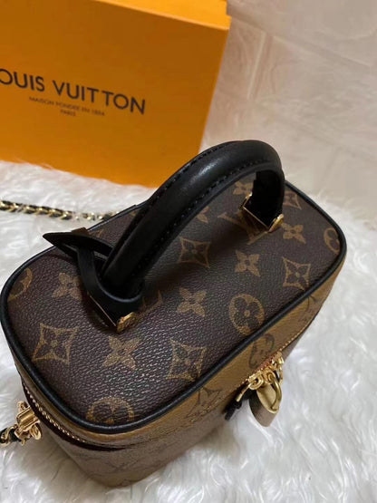 LV Vanity PM Monogram And Monogram Reverse Canvas By Nicolas Ghesquiere For Women,  Shoulder And Crossbody Bags 7.5in/19cm LV M42264