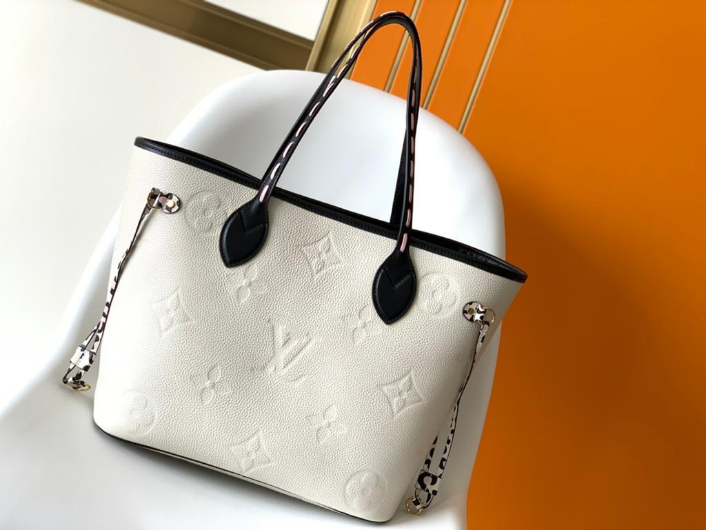 LV Neverfull MM Tote Bag Wild At Heart Monogram Empreinte Cream For Women,  Shoulder Bags 12.2in/31cm LV M58525