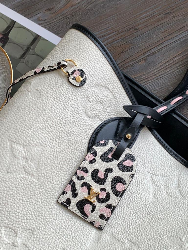 LV Neverfull MM Tote Bag Wild At Heart Monogram Empreinte Cream For Women,  Shoulder Bags 12.2in/31cm LV M58525