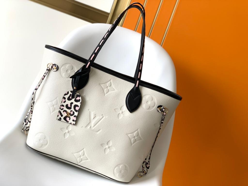 LV Neverfull MM Tote Bag Wild At Heart Monogram Empreinte Cream For Women,  Shoulder Bags 12.2in/31cm LV M58525