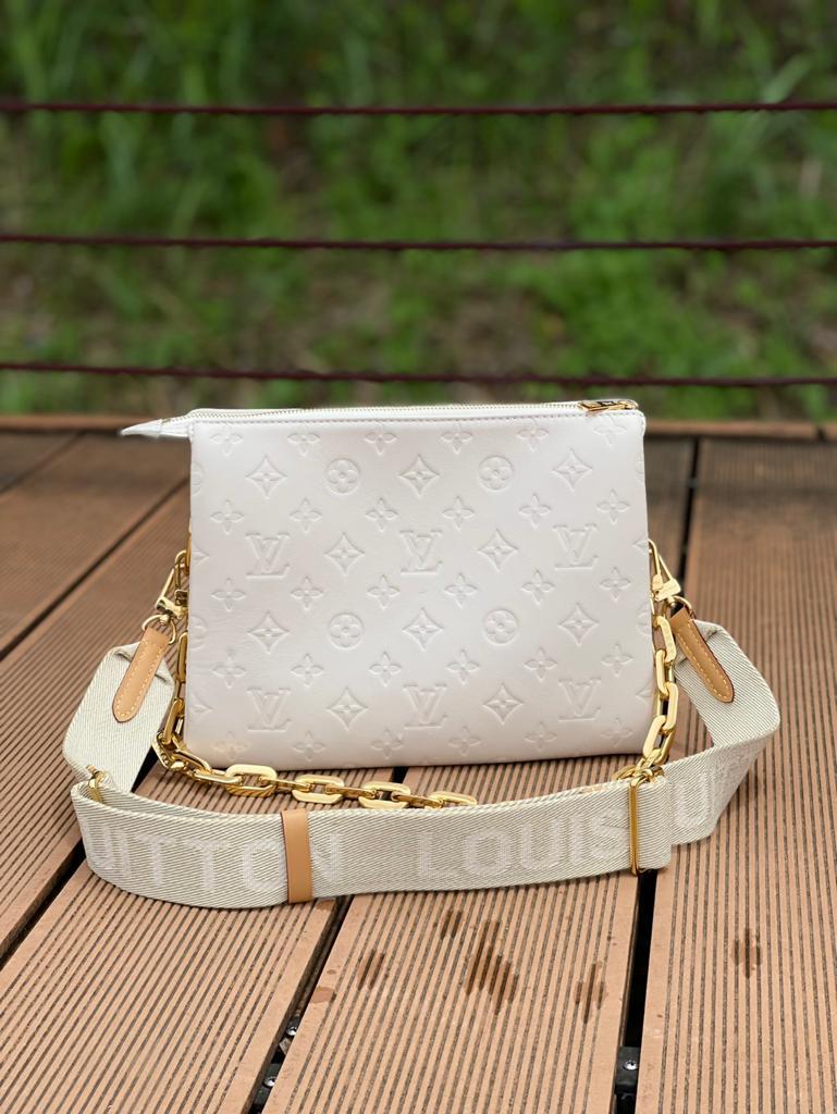 LV Coussin PM Monogram Embossed Puffy White For Women,  Shoulder And Crossbody Bags 10.2in/26cm LV M57793