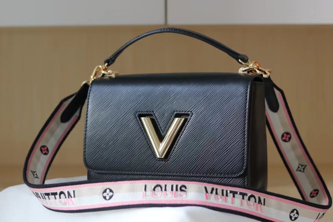 LV Twist MM Monogram Blossoms Black For Women,  Shoulder And Crossbody Bags 9.1in/23cm LV M57505