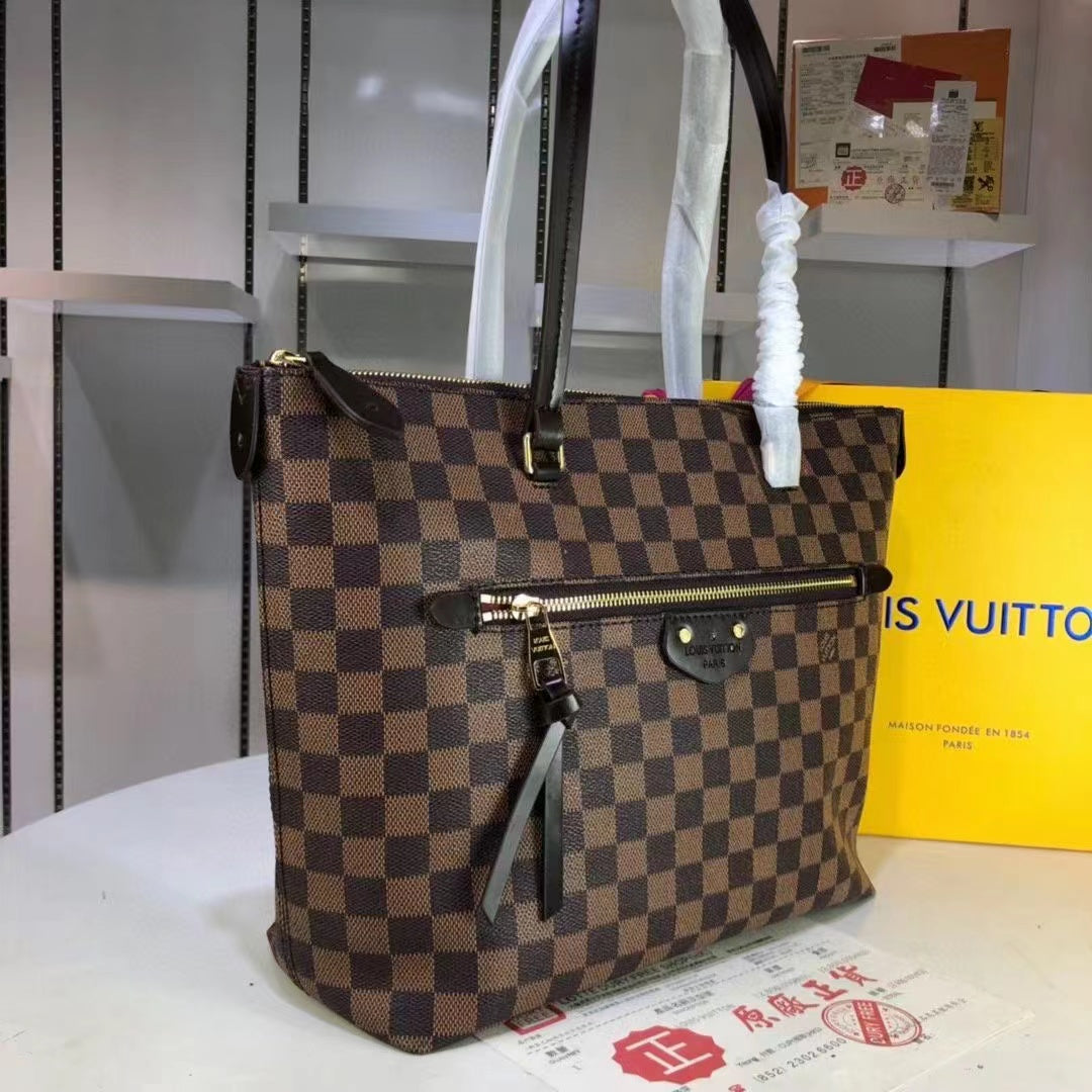 LV Iena MM Bag 34cm Damier Ebene Canvas Fall/Winter Collection N41013, Brown