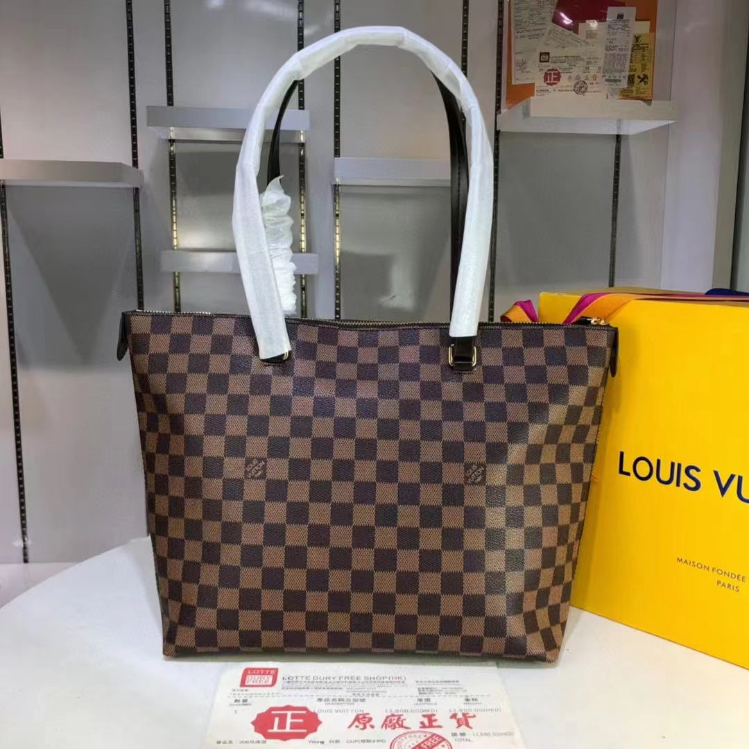 LV Iena MM Bag 34cm Damier Ebene Canvas Fall/Winter Collection N41013, Brown