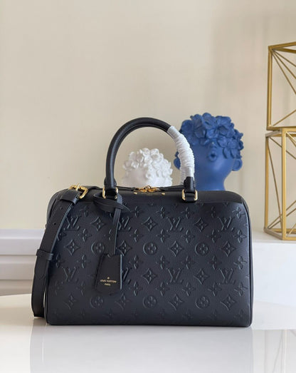 LV Speedy Bandouliere 30 Monogram Empreinte Black For Women, Women Handbags 9.8in/30cm LV M42406