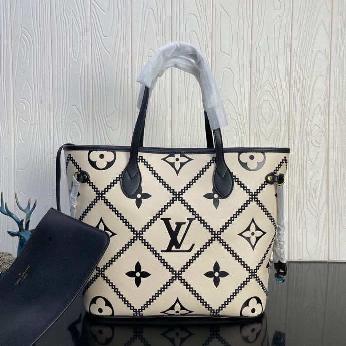 LV Neverfull MM Monogram Empreinte Beige For Women,  Tote Bags 12.2in/31cm LV M46039