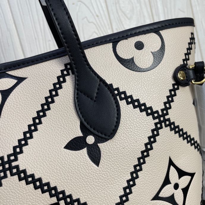 LV Neverfull MM Monogram Empreinte Beige For Women,  Tote Bags 12.2in/31cm LV M46039