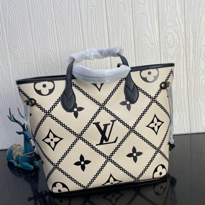 LV Neverfull MM Monogram Empreinte Beige For Women,  Tote Bags 12.2in/31cm LV M46039