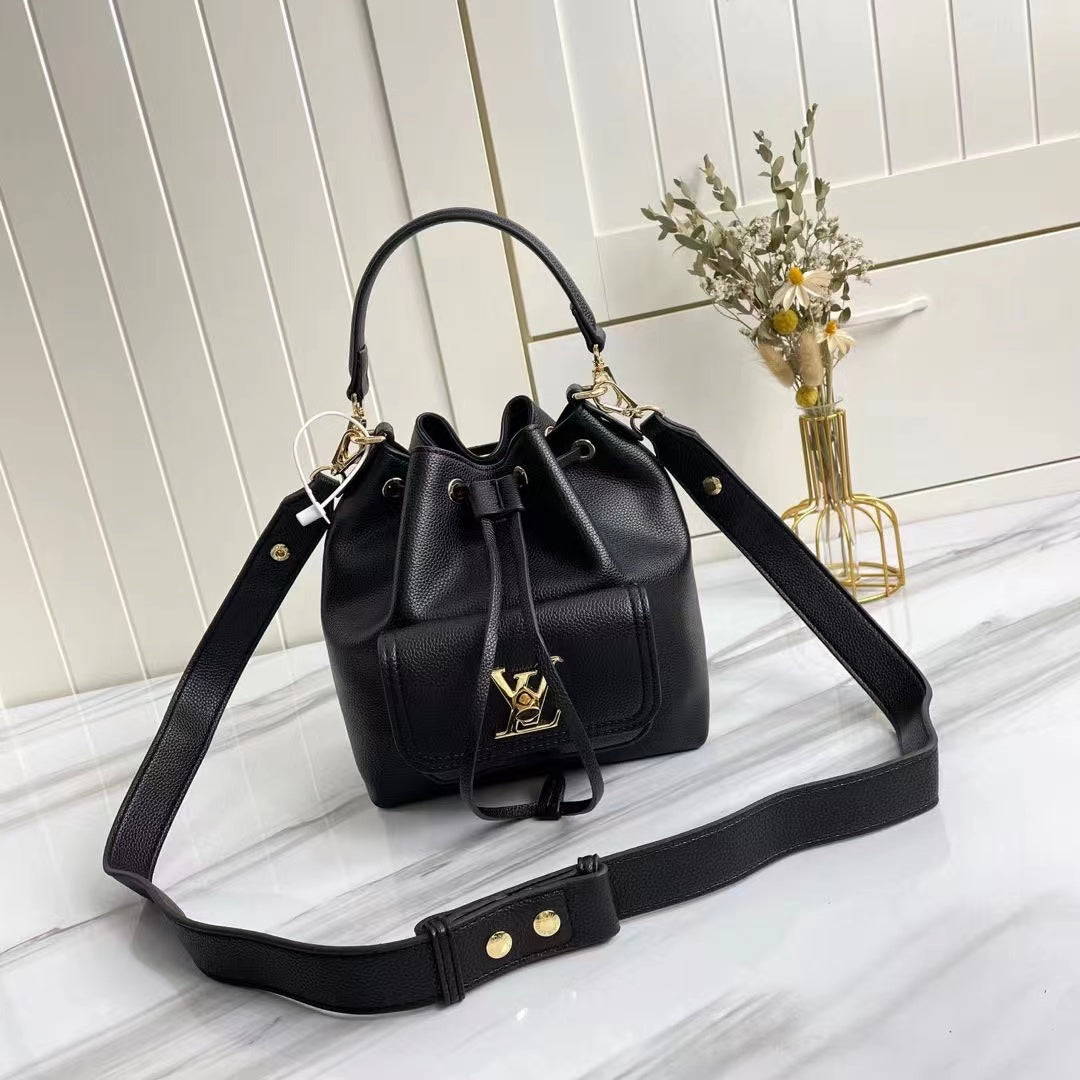 LV Lockme Bucket Black For Women,  Shoulder And Crossbody Bags 9.1in/23cm LV M57687