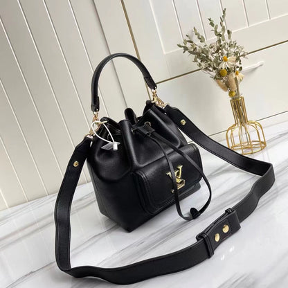 LV Lockme Bucket Black For Women,  Shoulder And Crossbody Bags 9.1in/23cm LV M57687