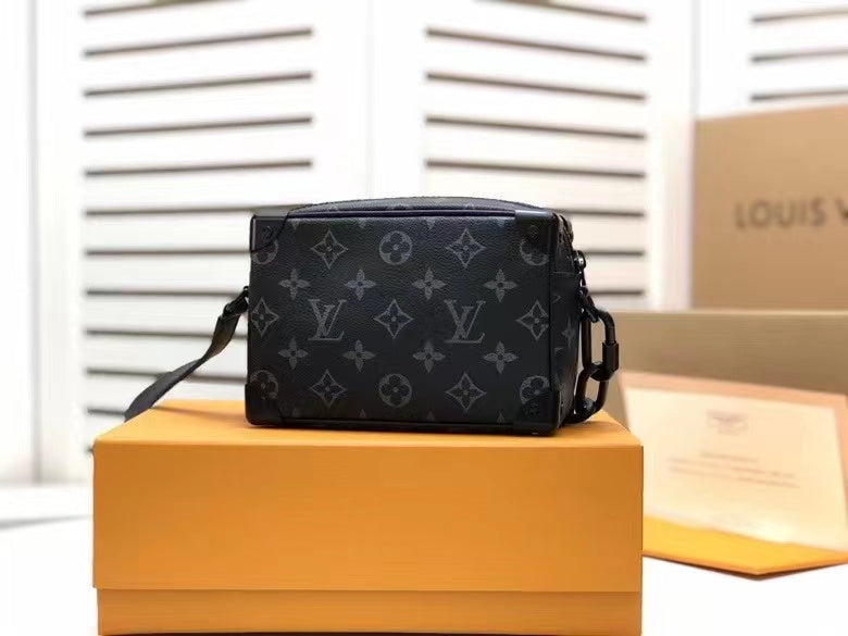 LV Mini Soft Trunk Monogram Eclipse Canvas By Virgil Abloh For Men, Bags, Shoulder And Crossbody Bags 7.3in/18.5cm LV M44735