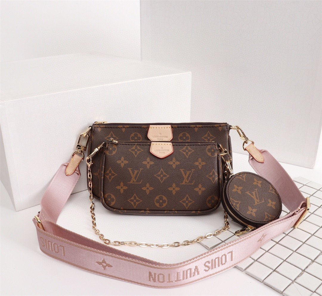 LV Multi Pochette Accessoires Monogram Canvas Pink For Women,  Shoulder And Crossbody Bags 9.4in/24cm LV M44840