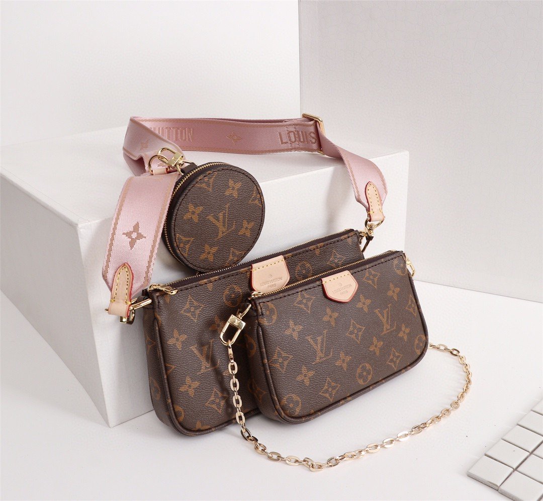 LV Multi Pochette Accessoires Monogram Canvas Pink For Women,  Shoulder And Crossbody Bags 9.4in/24cm LV M44840