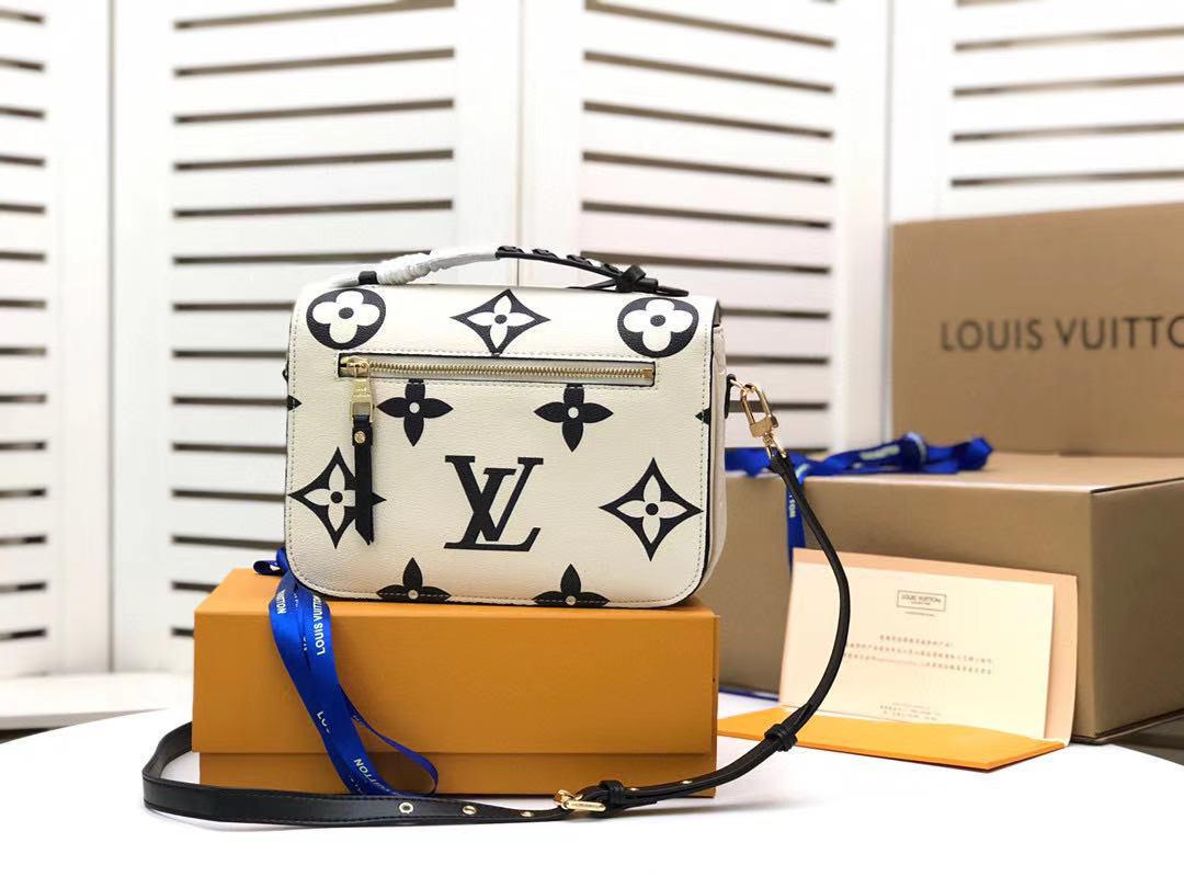 LV LV Crafty Pochette Metis Monogram Empreinte Creme For Women, Women’s Handbags, Shoulder And Crossbody Bags 9.8in/25cm LV M45384