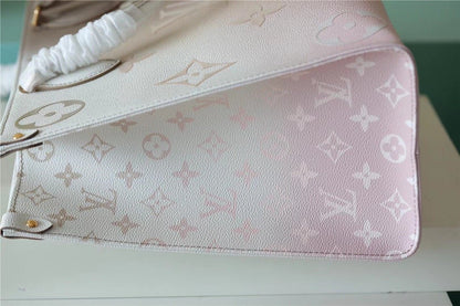 LV Onthego MM Tote Bag In Monogram Canvas Sunset Kaki For Women 13.8in/35cm LV M20510