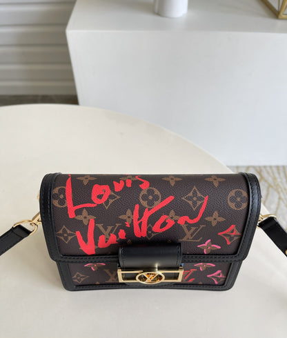 LV Mini Dauphine Bags Fall In Love With Monogram Canvas Brown For Women 20cm LV M45889