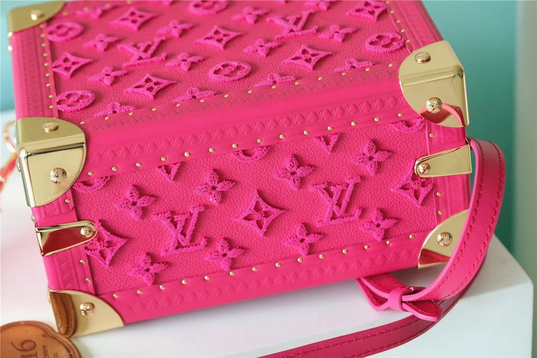 LV Valisette Tresor Monogram Empreinte Pink For Women, Women’s Bags, Shoulder And Crossbody Bags 9.4in/24cm LV