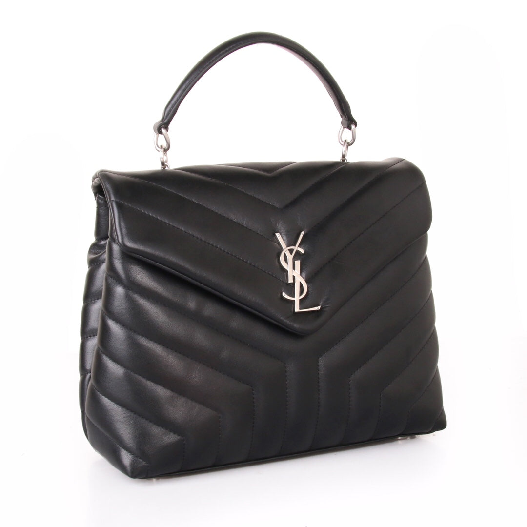 YSSL Loulou Small Chain Bag In Matelassé "Y" Black For Women 9.8in/23cm YSL 494699DV7261000