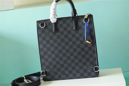 LV Sac Plat Cross Damier Graphite Canvas For Men, Bags, Shoulder And Crossbody Bags 11.2in/28.5cm LV N45276