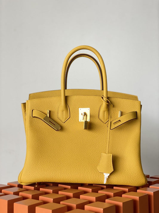 HM Birkin Nata Swift Yellow For Women Gold Toned Hardware 11.8in/30cm