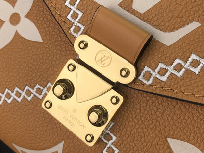 LV Pochette Metis Monogram Empreinte Arizona Brown For Spring,  Shoulder And Crossbody Bags 9.8in/25cm LV M46018