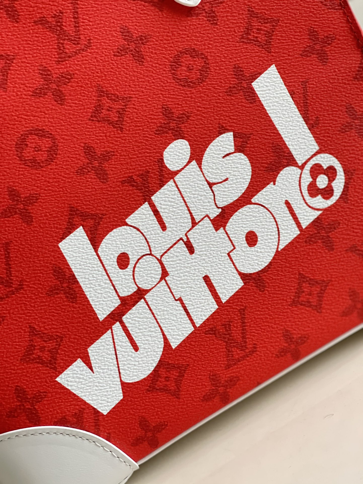 LV Litter Bag Vintage Monogram Canvas Red By Virgil Abloh For Men, Men’s Bags, Shoulder And Crossbody Bags 9.4in/24cm LV