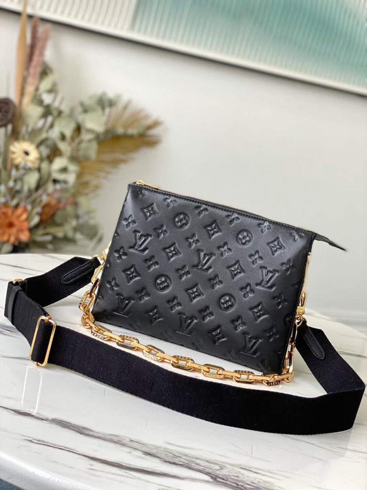 LV Coussin PM Monogram Embossed Puffy Black For Women, Women’s Handbags, Shoulder And Crossbody Bags 10.2in/26cm LV M57790