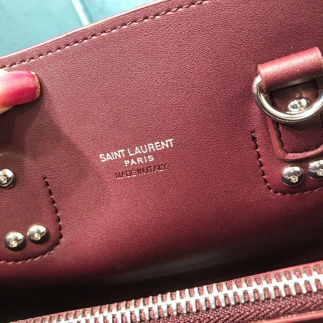 YSSL Sac De Jour Baby In Shiny Burgundy For Women 10.2in/26cm YSL