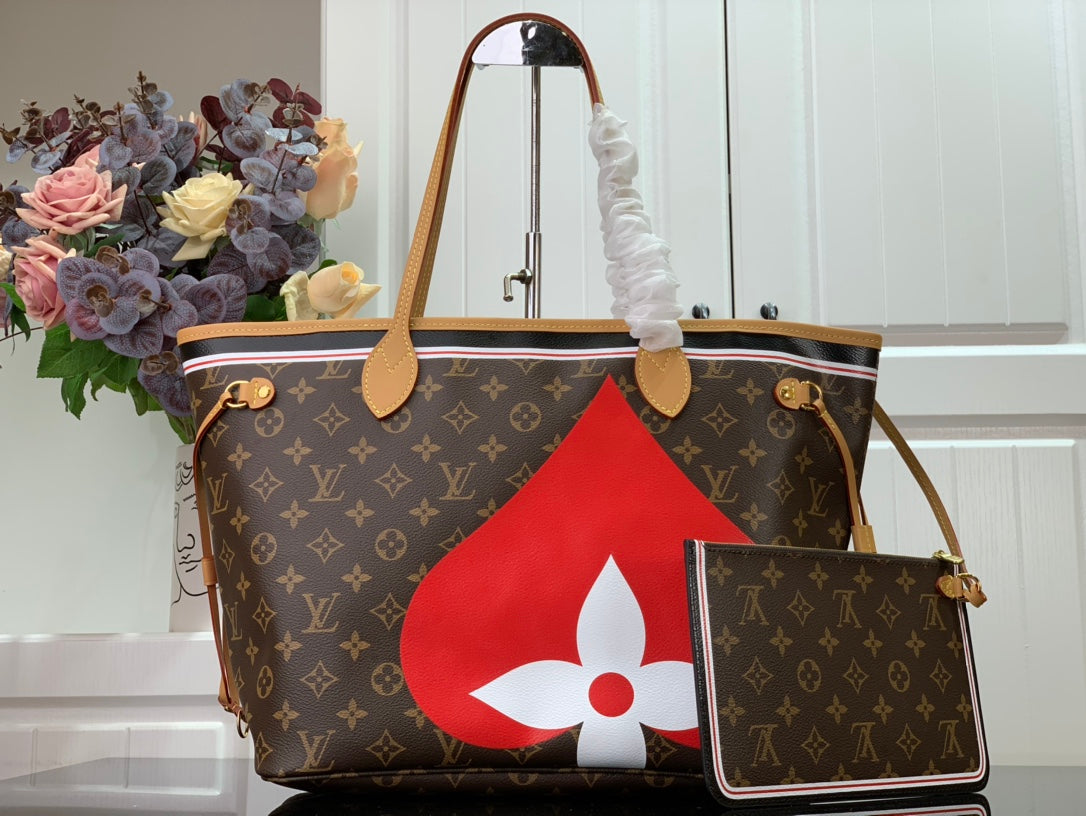 LV Neverfull MM Game On Tote Bag Monogram Canvas By Nicolas Ghesquiere For Women,  Shoulder Bags 12.2in/31cm LV M57452