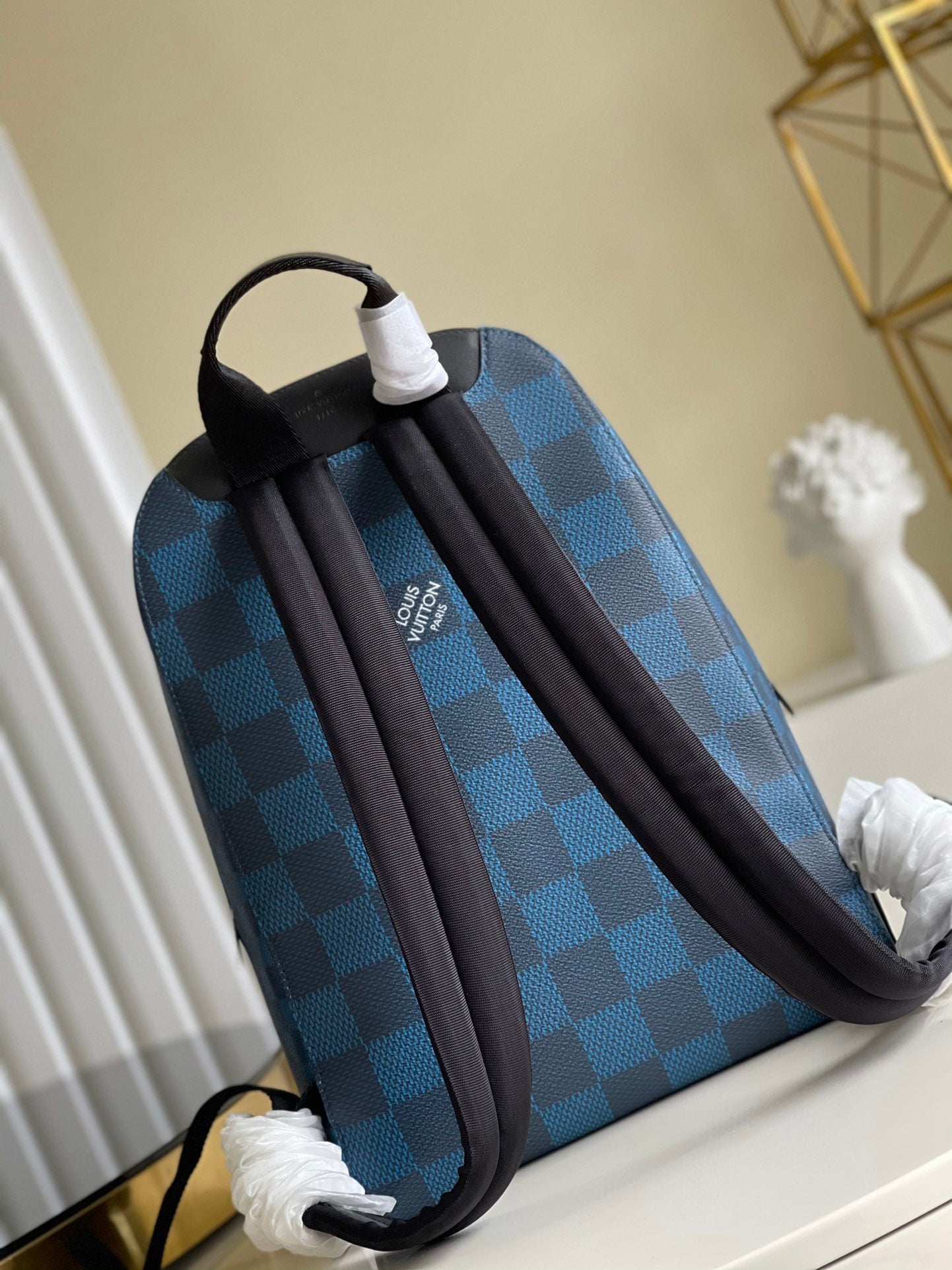 LV Campus Backpack Damier Graphite 3D Canvas Blue For Men, Bags 39cm LV N50008