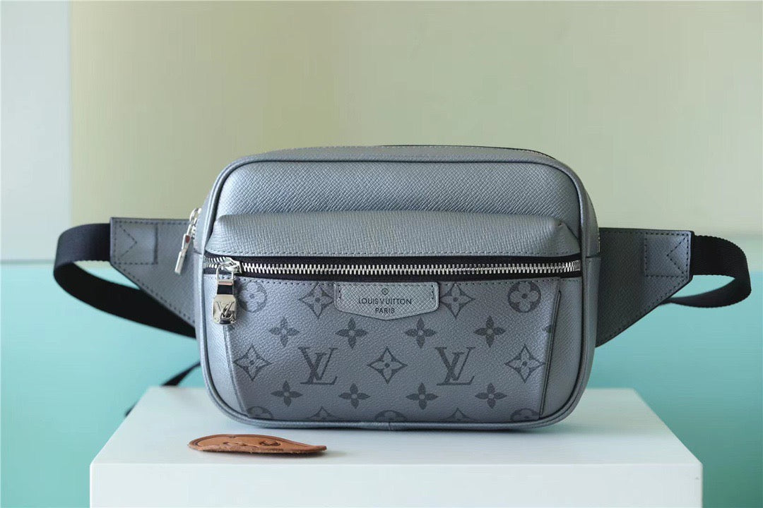 LV Outdoor Bumbag Monogram Canvas Grey For Men, Bags 8.3in/21cm LV