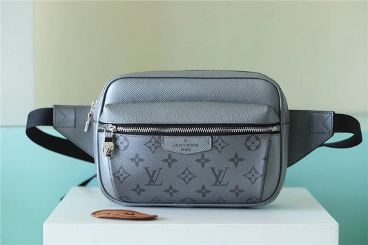 LV Outdoor Bumbag Monogram Canvas Grey For Men, Bags 8.3in/21cm LV