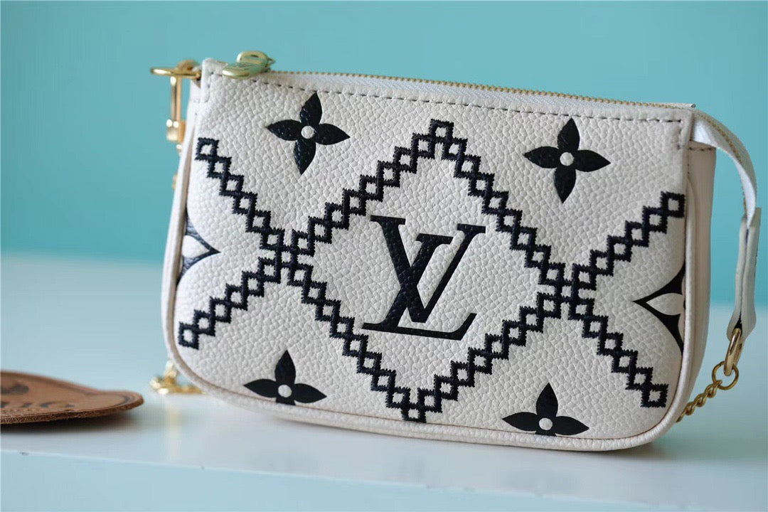 LV Mini Pochette Accessoires Monogram Empreinte White For Women, Women’s Handbags, Shoulder Bags And Crossbody Bags 6.1in/15.5cm LV 