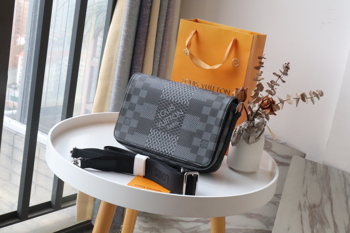 LV Studio Messenger Damier Graphite Gray For Men, Bags, Shoulder And Crossbody Bags 9.3in/25.3cm LV N50013