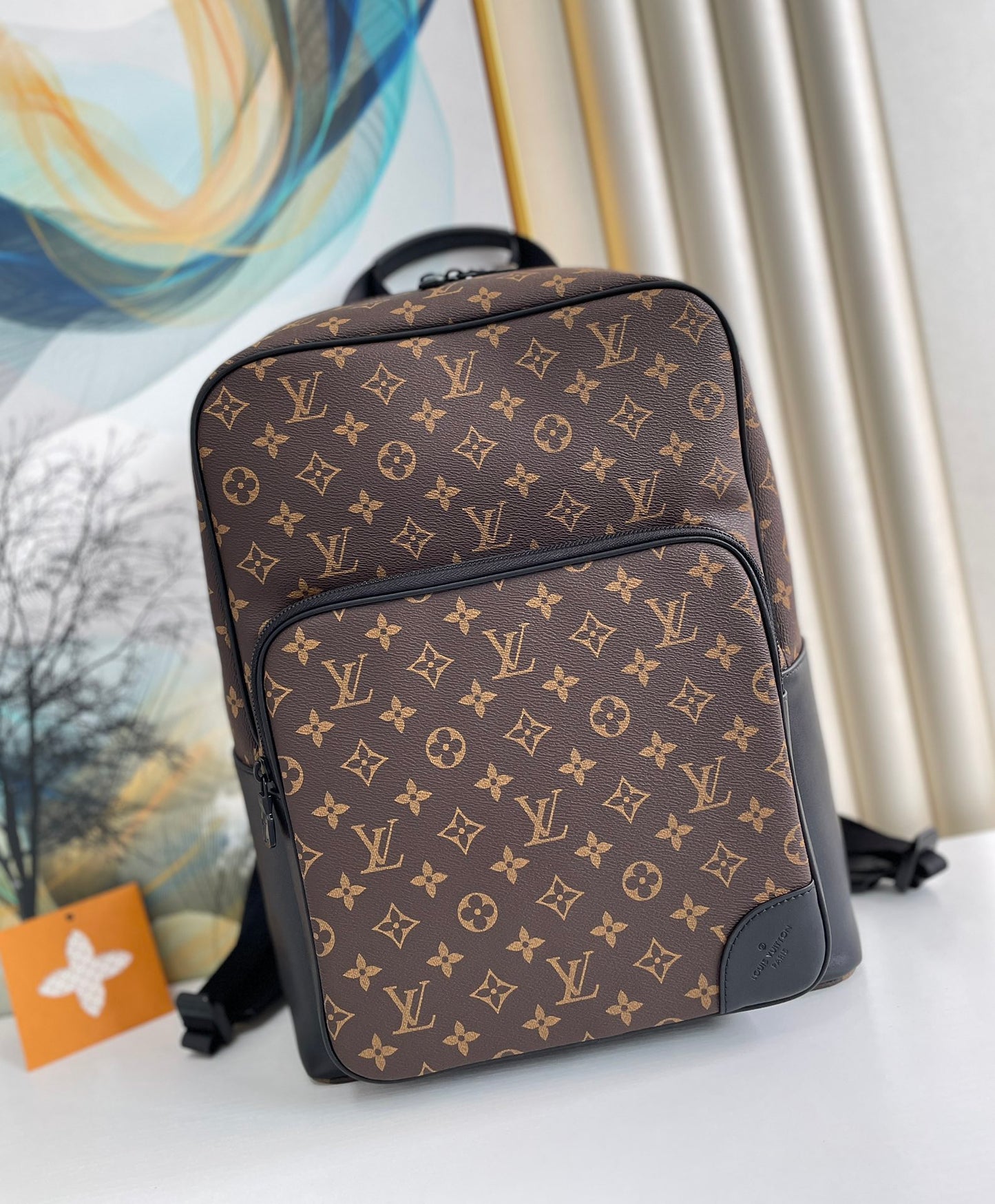 LV Dean Backpack Monogram Macassar Canvas For Men, Bags 42cm LV M45335