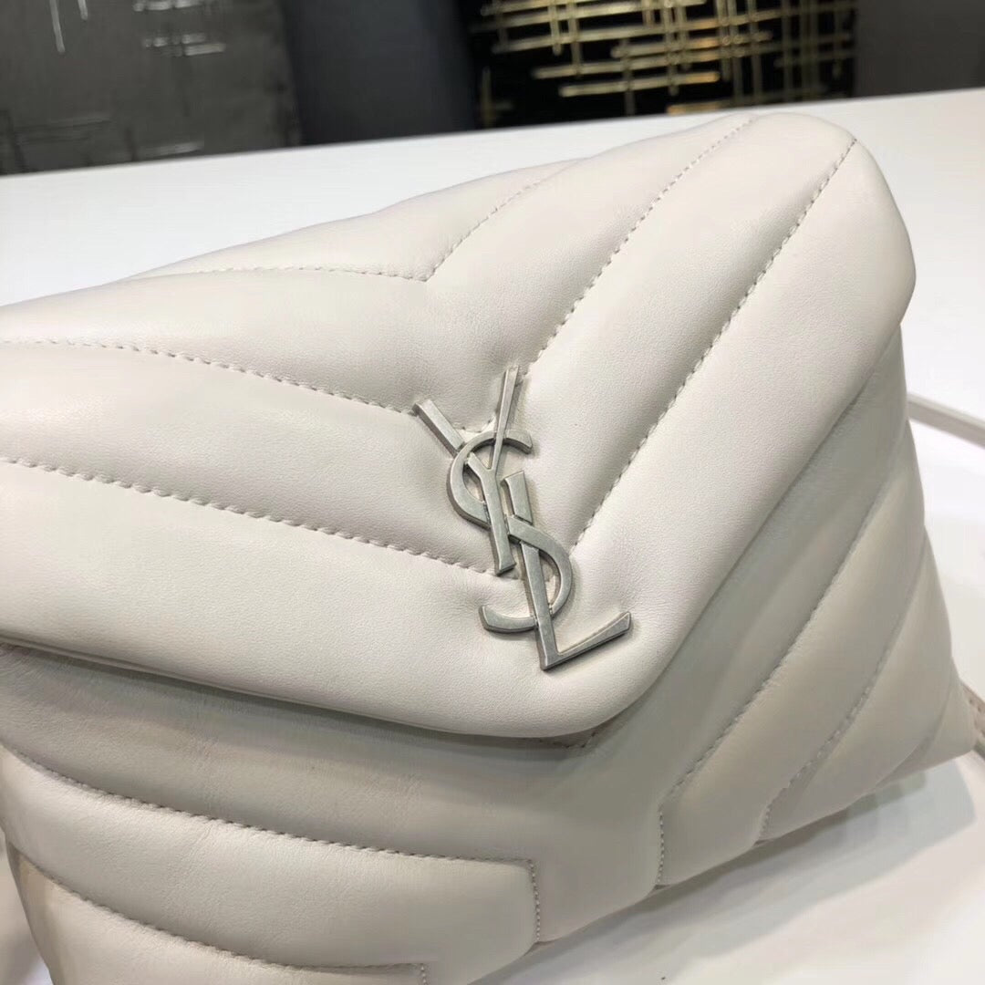 YSSL Loulou Mini Shoulder Bag White For Women 7in/18cm YSL