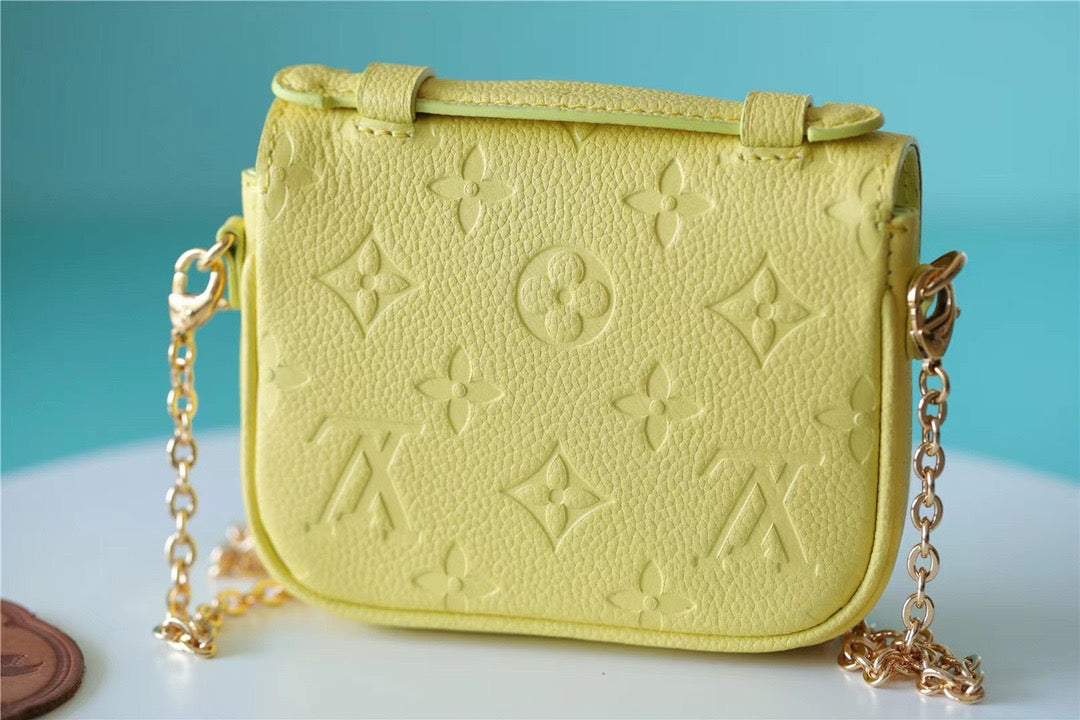 LV Micro Metis Monogram Empreinte Yellow For Women, Women’s Handbags, Shoulder And Crossbody Bags 5.5in/14cm LV M81407