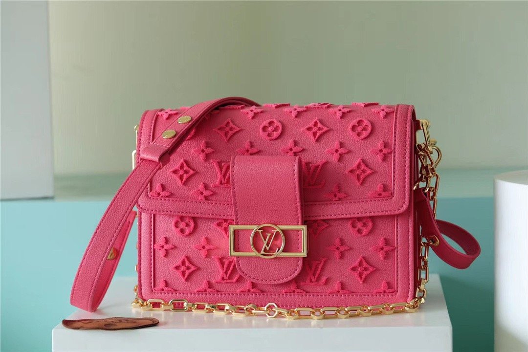 LV Mini Dauphine Monogram Fluo Pink For Women,  Shoulder And Crossbody Bags 18.5cm/7.3in LV M20747