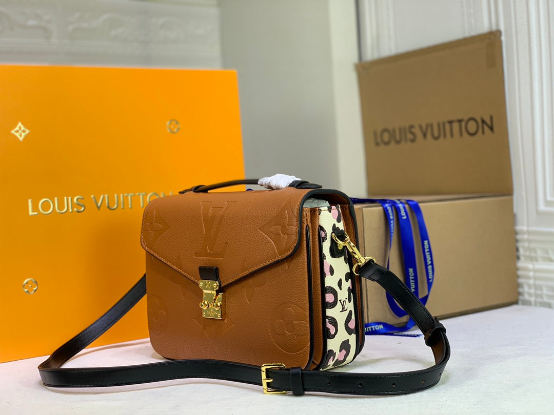 LV Pochette Metis Monogram Empreinte Caramel For Women,  Shoulder And Crossbody Bags 9.8in/25cm LV