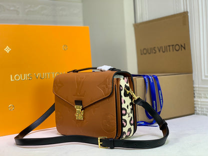 LV Pochette Metis Monogram Empreinte Caramel For Women,  Shoulder And Crossbody Bags 9.8in/25cm LV