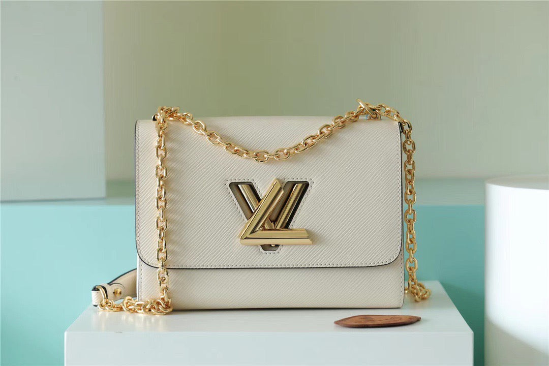 LV Twist MM Epi White For Women, Women’s Bags, Shoulder And Crossbody Bags 9.1in/23cm LV M55513