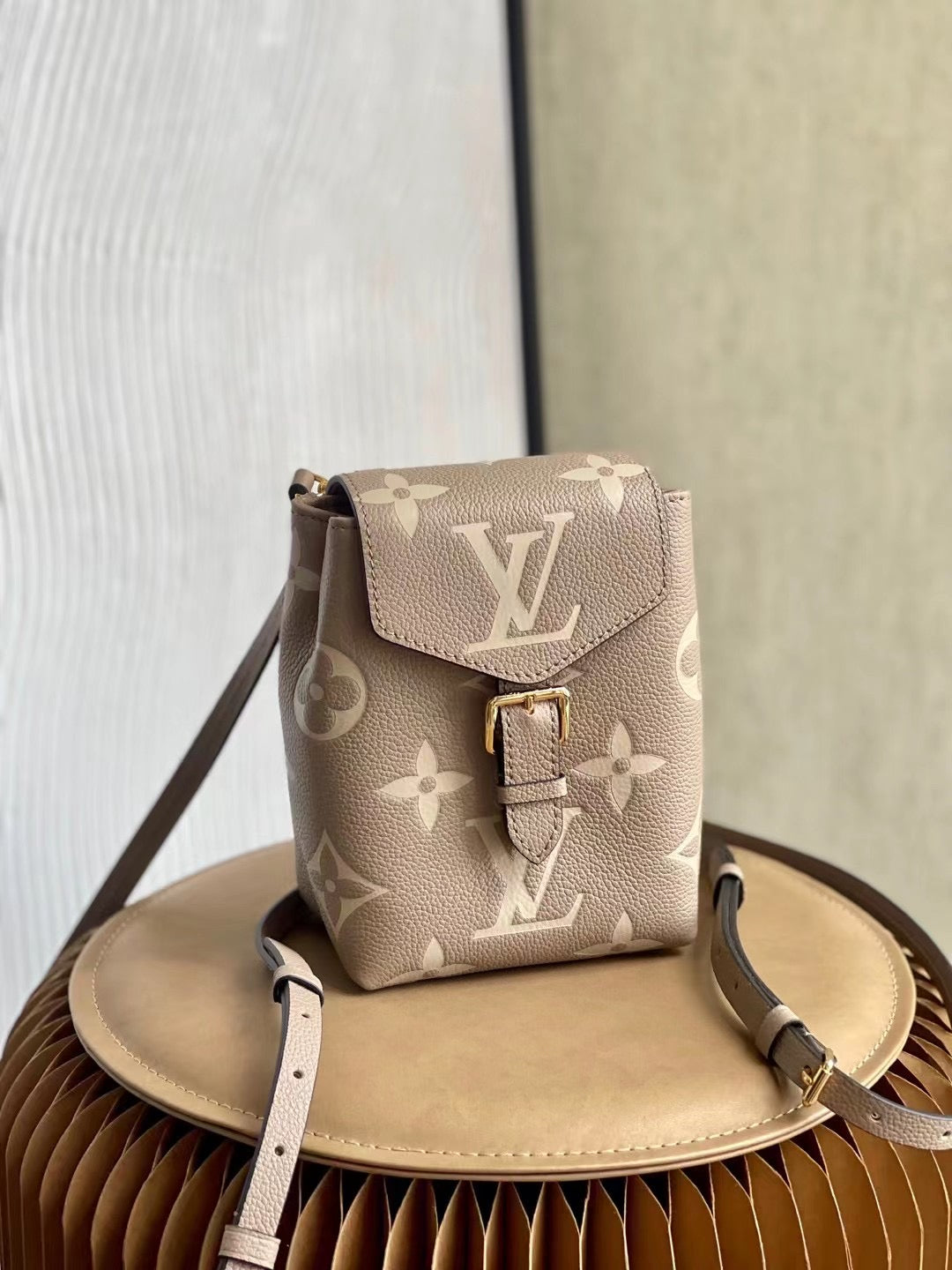 LV Tiny Backpack Monogram Empreinte Tourterelle Beige For Women, WoBags 19cm LV M80738