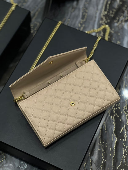 YSSL Envelope Small Chain Bag Beige For Women, Women&#8217;s Bags 8.6in/22cm YSL