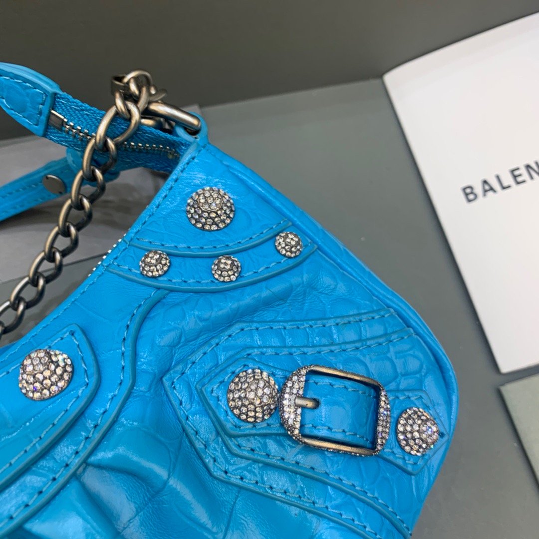 Balen Le Cagole Mini Bag With Chain Blue, For Women,  Bags 8.2in/21cm 69581423EJY4624