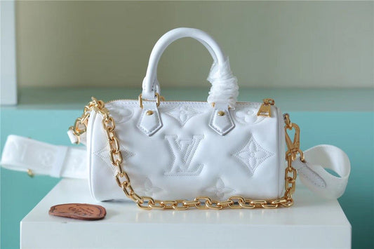 LV Papillon BB Bag Classic Monogram For Women 20cm White LV M59827