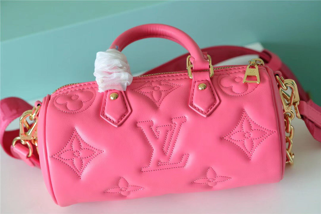 LV Papillon BB Bag Classic Monogram For Women 20cm Dragon Fruit Pink LV M59826