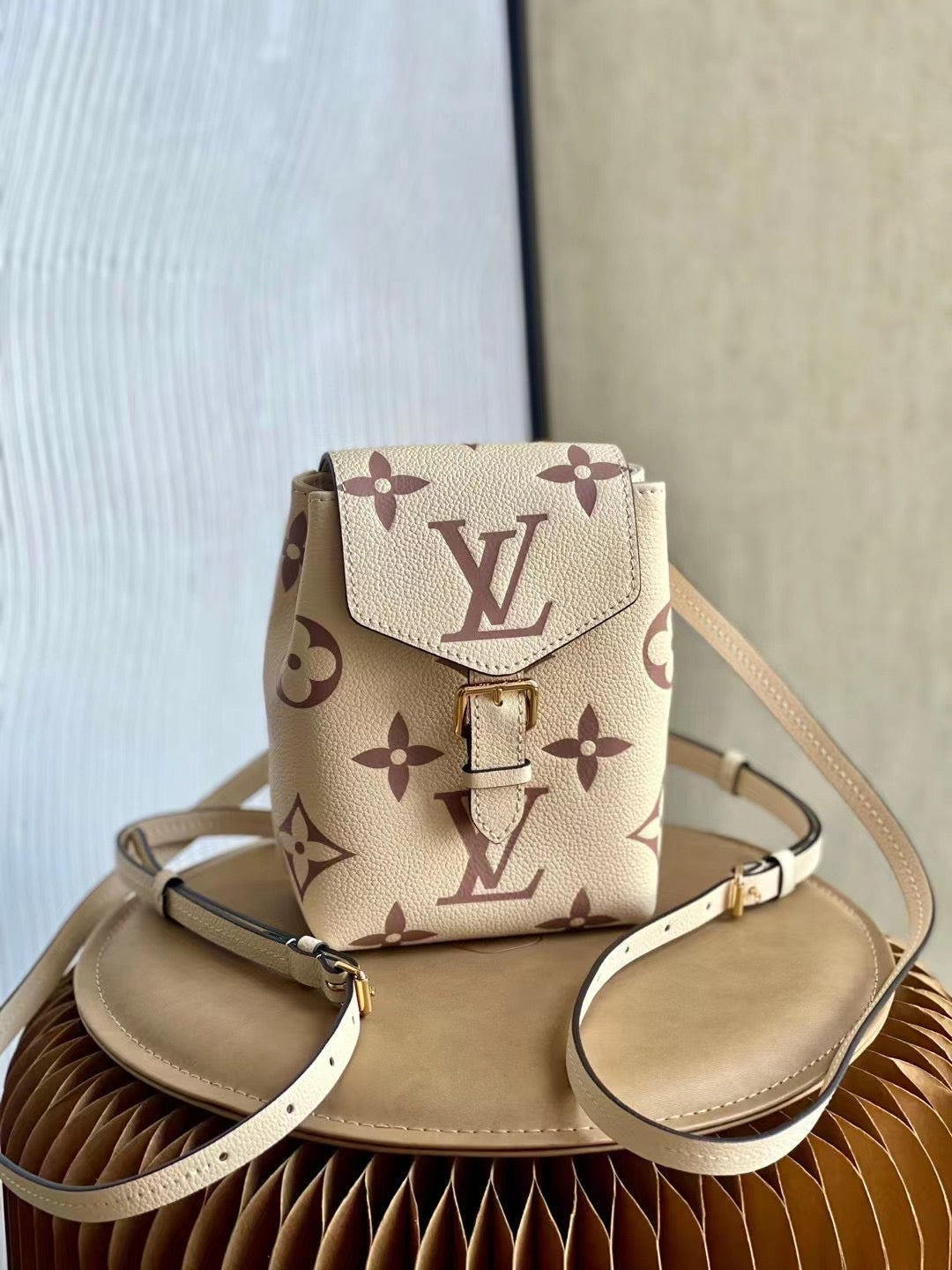 LV Tiny Backpack Monogram Empreinte Cream For Women, WoBags 19cm LV M80738