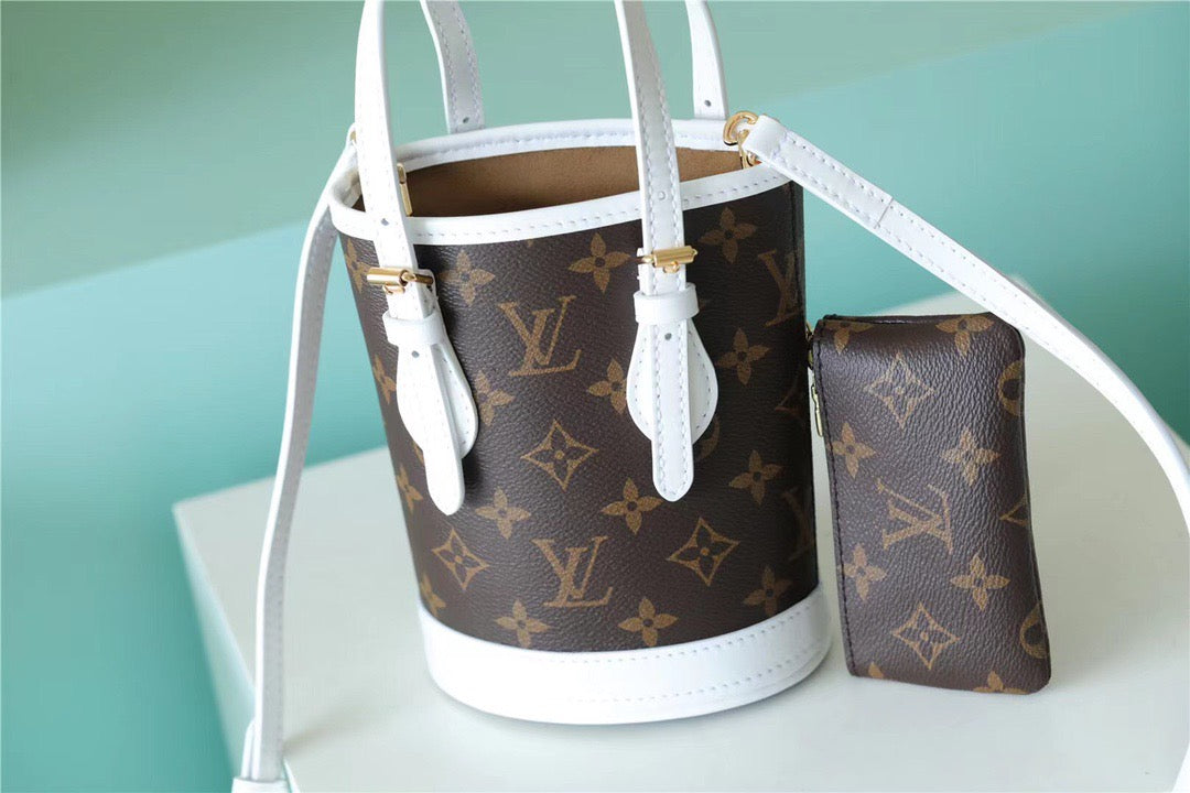 LV Nano Bucket Bag Monogram For Women Brown 6.7in/17cm LV M81489