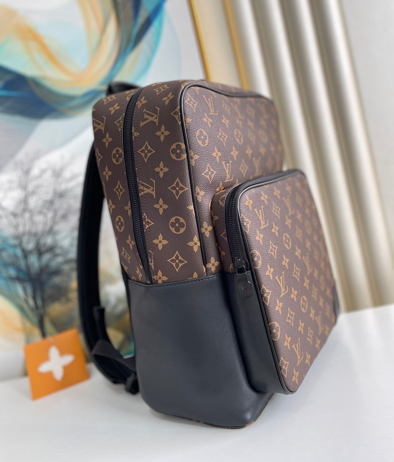 LV Dean Backpack Monogram Macassar Canvas For Men, Bags 42cm LV M45335